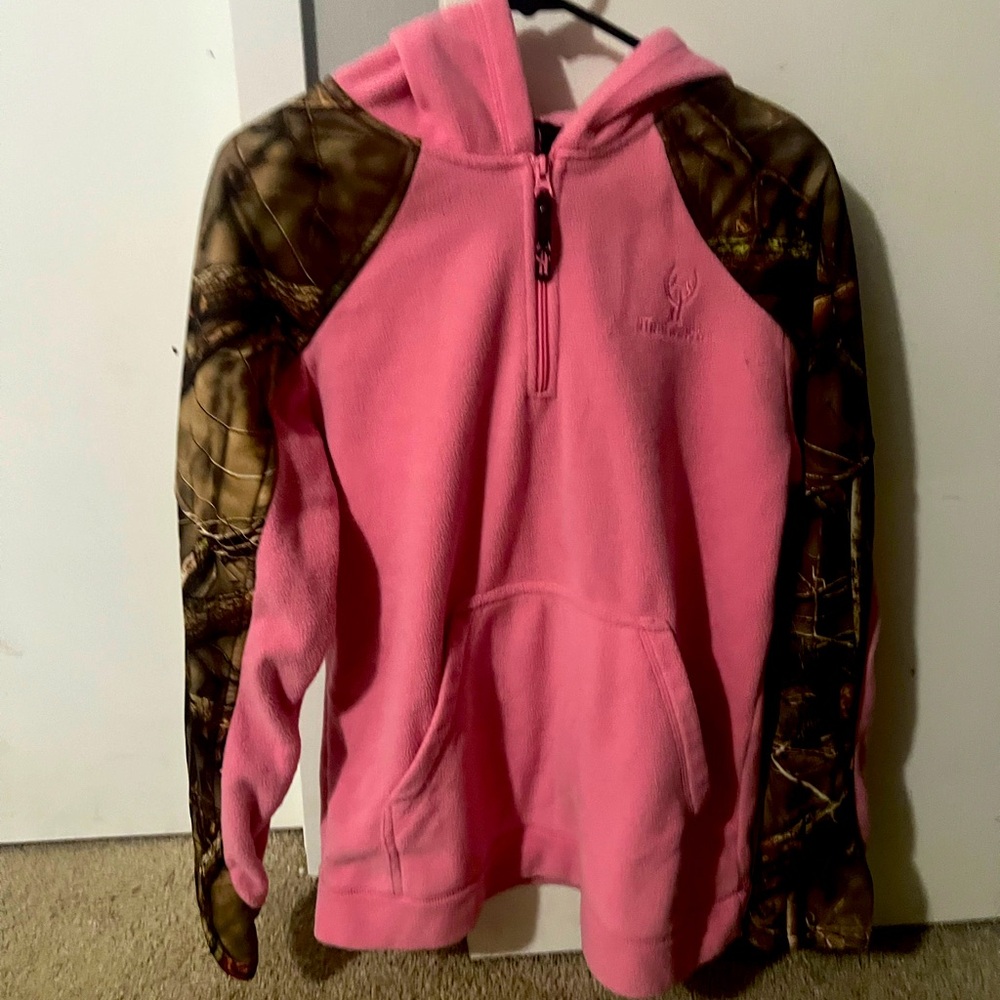 Huntworth Pink & Camo Zip Hoodie Size L